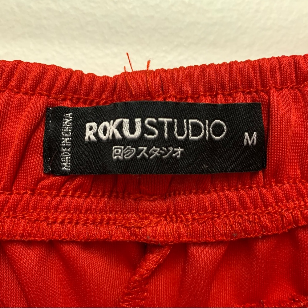 Roku Studio‎ Mini Tear Drip Track Pants Joggers Size Medium Red Tear Drop Eyes - Picture 11 of 12